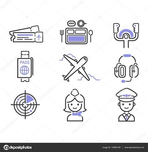 Aviation Icons Vector Set Stock Vector By ©adekvat 135903148