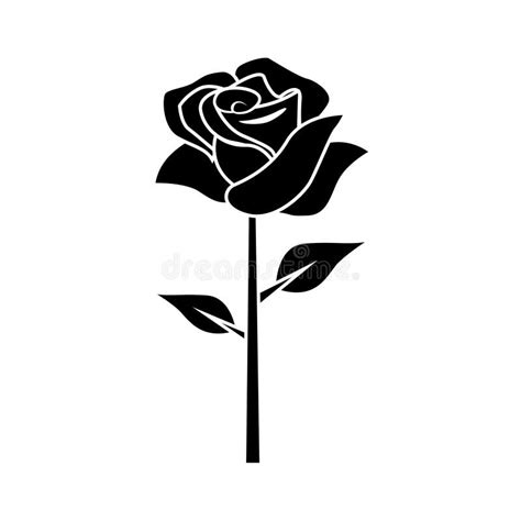 Rosa Negra Plana En Un Fondo Blanco Ilustraci N Del Vector