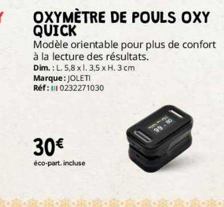 Promo Oxym Tre De Pouls Oxy Quick Joleti Chez Distri Club M Dical