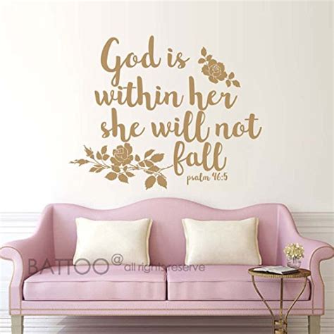 Buy BATTOO Psalm 46 5 Bible Wall Decal Quote God Is Within Her She