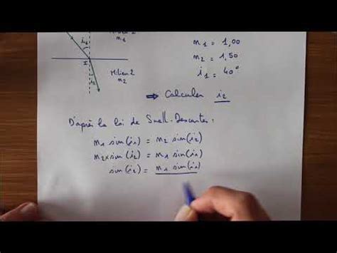 Seconde Loi De Snell Descartes Calculer I Youtube