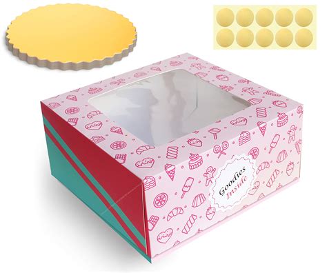 Buy Aiko Pack Pink Cake Boxes Premium Auto Folding Box X