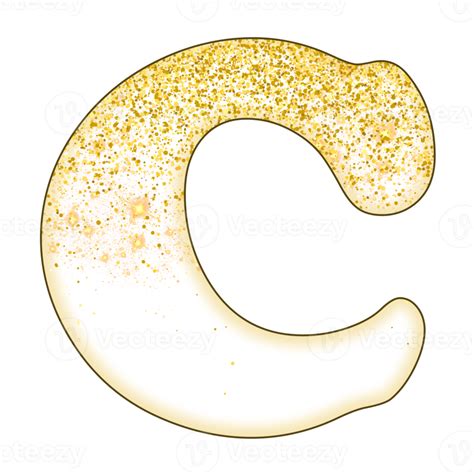 Half Gold Glitter Alphabet Png