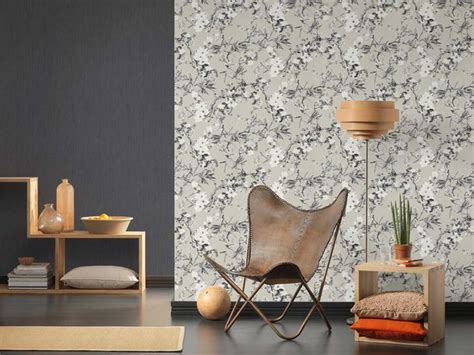 Michalsky Tapete Vlies Blüten Floral taupe grau 36498 3