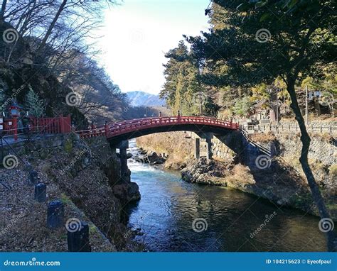 Famous Red Shinkyo Wooden Bridge in Nikko Japan Stock Image - Image of ancient, bridge: 104215623