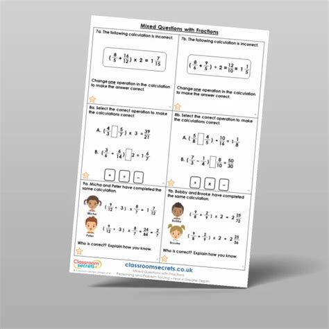 Mixed Questions With Fractions Reasoning And Problem Solving Resource