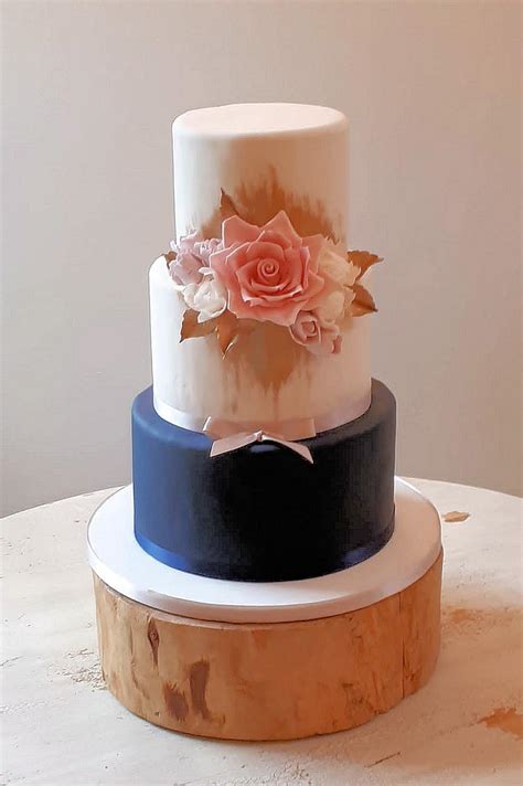 Pink Rose And Navy Cake Bay Tree Cakes