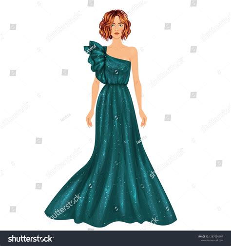 Beautiful Dress Female Paper Doll Ready Stock Vector Royalty Free