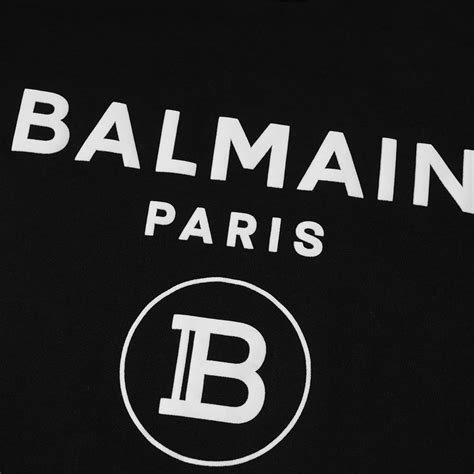 Balmain Flocked Paris Logo Tee Black & White | END.