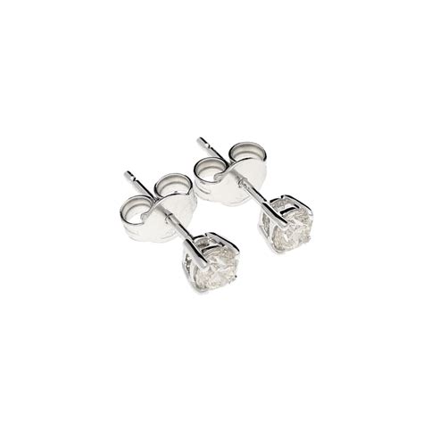 18ct White Gold Diamond Stud Earrings 053ct Miltons Diamonds