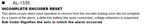 Nx Alarm Code Incomplete Encoder Reset Yaskawa Motoman