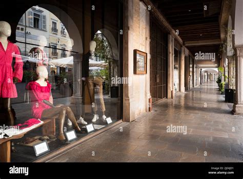 Shop Window Of A Fashion Store Under A Portico Typical Italian Classic