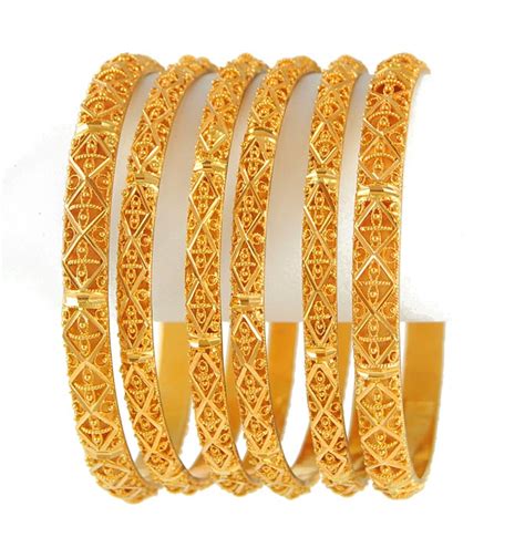 22k Gold Bangle Set Of 6