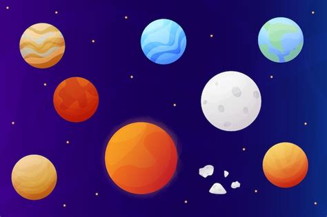 Un Colorido Conjunto De Planetas De Dibujos Animados En La Ilustraci N