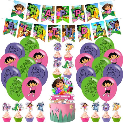 Buy Birthday Party Decorations For Dora Bundle Of 33 The Explorer Themed Party Supplies Set