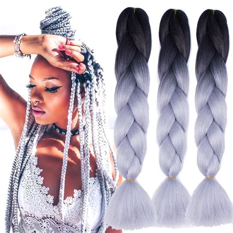 Pieces Ombre Kanekalon Braiding Hair Folded Length Inch Synthetic