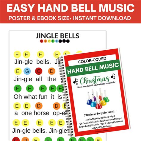 Hand Bell Music Song Sheets Bargain Bundle 20 Hand Bell Songs Instant