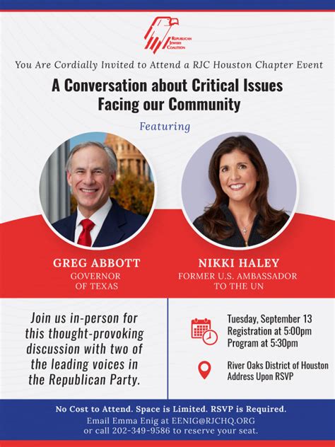 A Conversation About Critical Issues Facing Our Community Featuring Governor Greg Abbott And