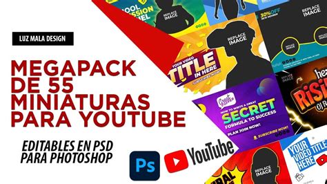 Mega Pack De Miniaturas Para Youtube Editables Para Photoshop Youtube