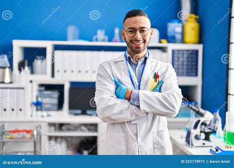 African American Man Scientist Smiling Confident Standing With Arms