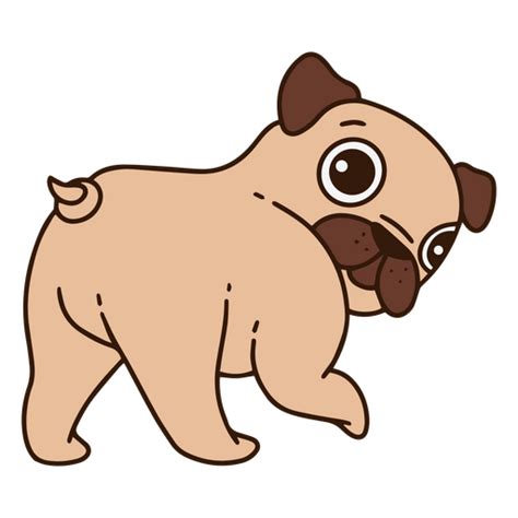 Diseño PNG Y SVG De Perro Pug De Dibujos Animados Caminando Para Camisetas