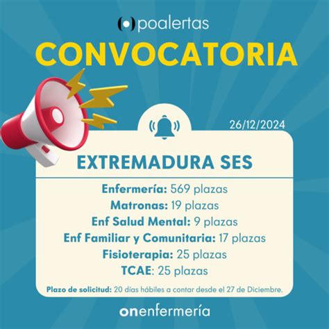 26 12 2024 OPE ENFERMERÍA SES EXTREMADURA CONVOCATORIA 569 PLAZAS