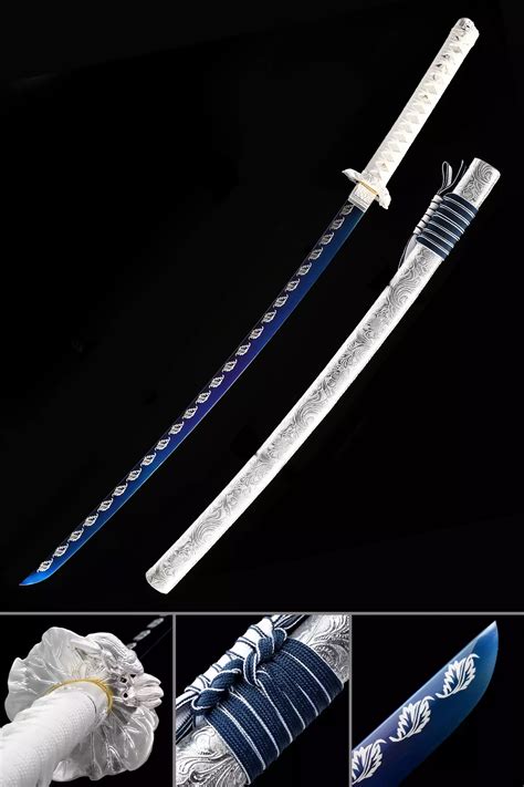 Samurai Sword | Handmade Japanese Samurai Sword With Blue Blade And ...