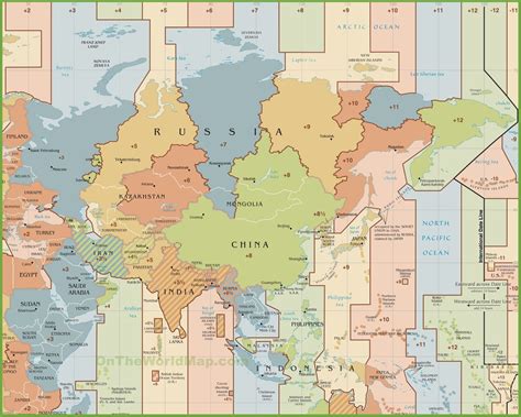 Asia Time Zone Map Time Zone Map World Time Zones Standard Time Zones