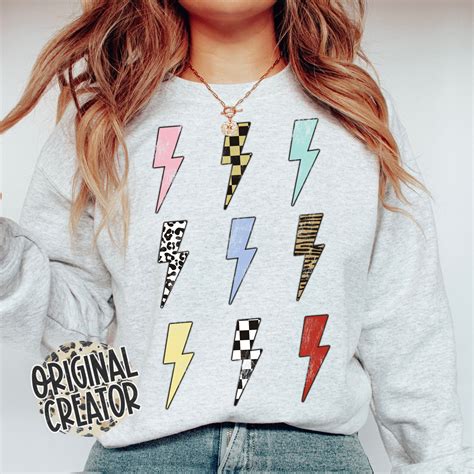 Lightning Bolt Png Retro Png Sublimation Trendy Png Etsy Hong Kong