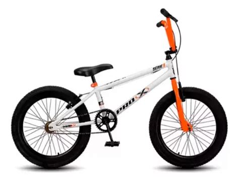 Bicicleta Aro 20 Pro x Série 1 Bmx Freio V brake Cor Branca laranja