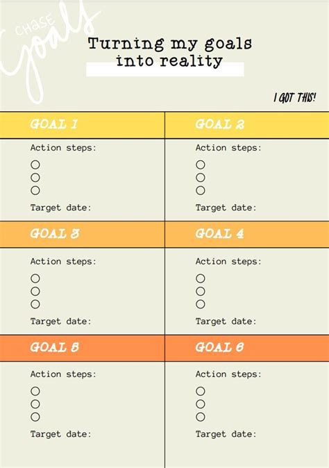 Printable Goals Planner, Instant Download Goals Planner, Plan for ...