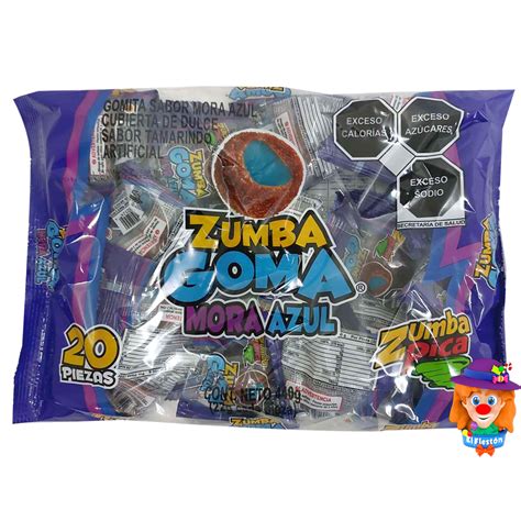 ZUMBA GOMA MORA AZUL 20 Pzs Zumba Pica Dulcerías el Fiestón