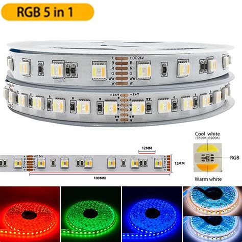 5m 12v 24v Dc Smd 5050 Rgbcct Conduziu A Luz De Tira 60leds M 96leds M