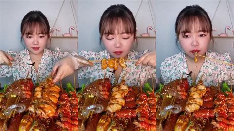 Asmr Mukbang Eating Show Roasted Meatball Pork Shrimp Noodles Soup