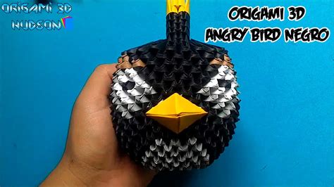 Origami 3D Angry Birds Negro YouTube