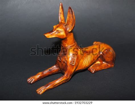 Souvenir Statue Egyptian God Anubis Shape Stock Photo