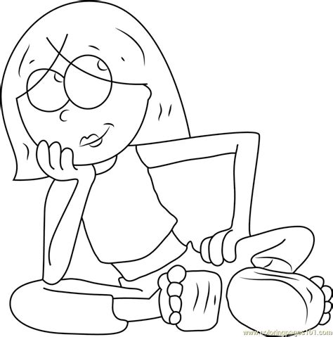 Lizzie Mcguire Thinking Coloring Page For Kids Free Lizzie Mcguire