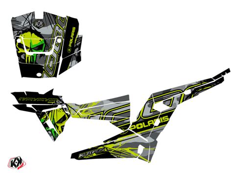 Kit Graphique SSV Evil Polaris RZR 1000 Gris Vert Kutvek Kit Graphik