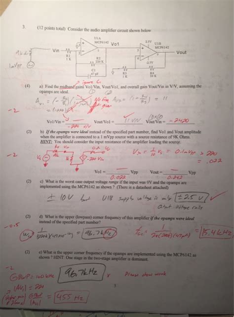 Solved Consider The Audio Amplifier Circuit Shown Below A Chegg