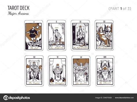 Tarot Card Deck Major Arcana Set Part 3 Of 3 Vector Hand Drawn