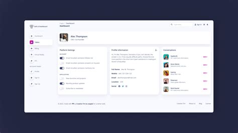 Tailwind Css Profile Dashboard Html Template Loopple