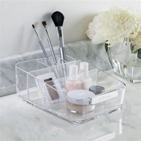 Us Acrylic Small Clear Plastic Cosmetic Organizer With Removable Compartment Signature