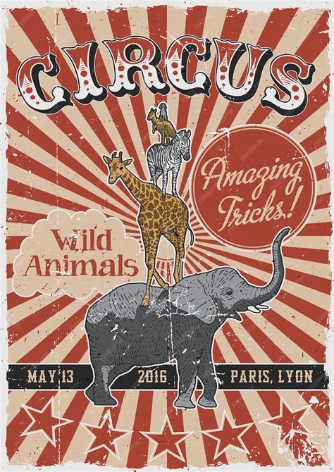 Vintage Circus Elephant Poster