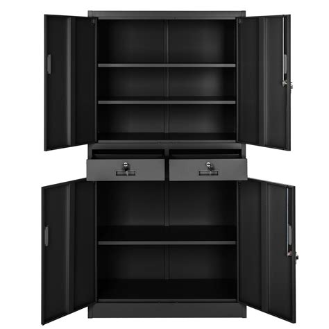 Tectake Armoire métallique de classement avec 2 tiroirs 40 x 90 x 180