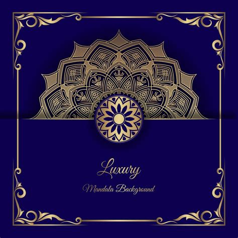 mandala background, dark blue and gold 9295482 Vector Art at Vecteezy