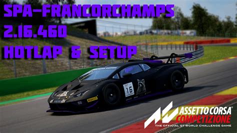 Spa Hotlap Free Setup Lamborghini Huracan Gt Evo Assetto Corsa