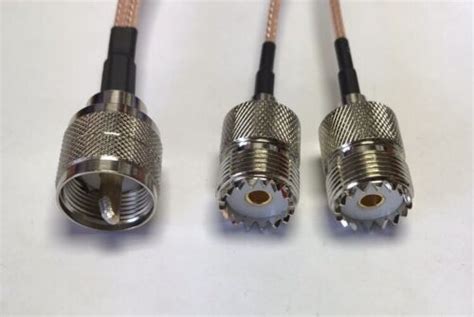 UHF PL259 Male Plug To Y 2x SO239 Female Splitter Combiner Pigtail 36