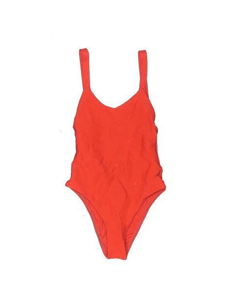 Fred Segal X Vitamin A Solid Red One Piece Swimsuit Size S 77 Off