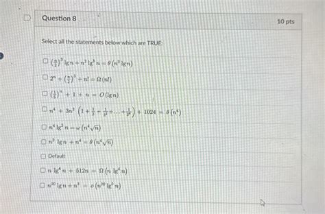 Solved Select All The Statements Below Which Are True