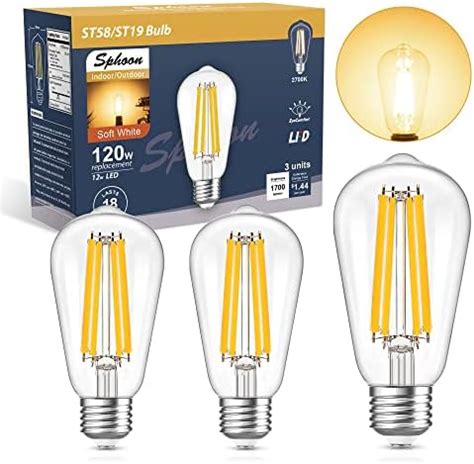 Yfxrlight Dimmable Led Edison Bulb A W Vintage Filament Light Bulb